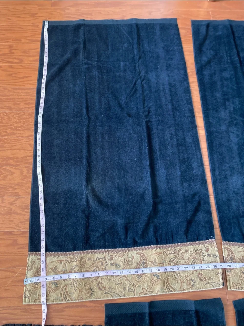 Vintage Avanti Black 100% Cotton Bath Finger & Hand Towels Black 6 Pieces